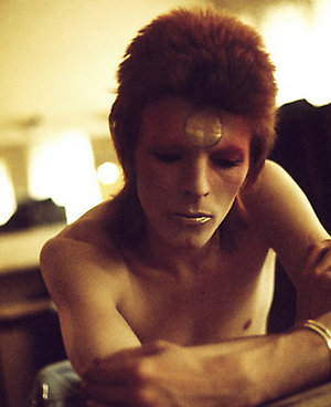 David Bowie photographed by Geoff MacCormack before Ziggy's last show at the Hammersmith Odeon in 1973