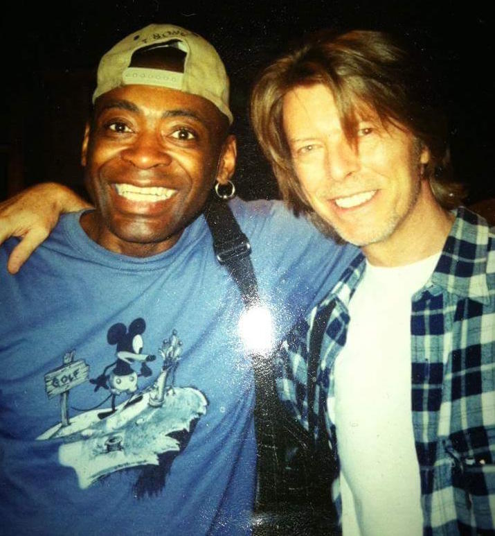 Drummer Dennis Davis and David Bowie together in New York in 2000