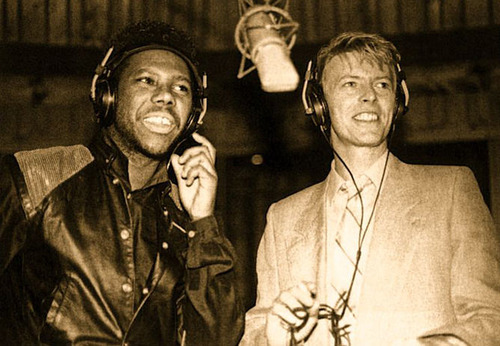 Nile Rodgers & David Bowie in the studio 1983