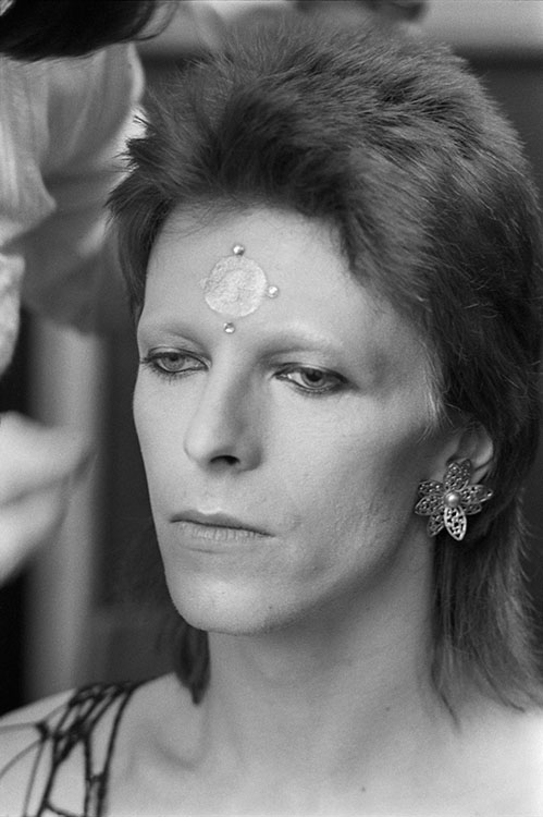David Bowie at the Marquee club during the 1980 Floor Show, photographed by Terry O'Neill on 19 October 1973