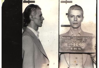 David Bowie police mugshot taken at Rochester City Court in 1976
